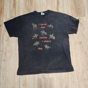 Hanes Black Graphic Tee with Horse Design